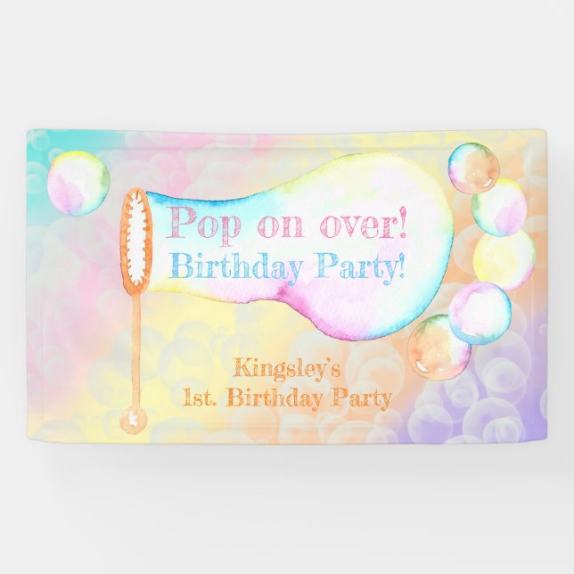 Pop über Kindergeburtstag Party Banner (Horizontal)