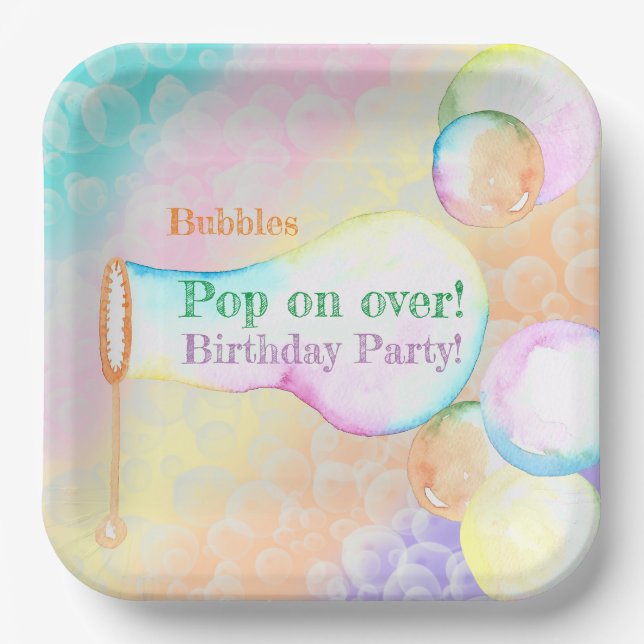 Pop über Kindergeburtstag Party Pappteller (Vorderseite)