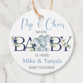 Pop und jubelnde Elefanten Baby Duschanhänger. Geschenkanhänger