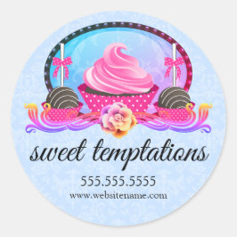 Pop und Siegel der Bäckerei Cupcake Runder Aufkleber