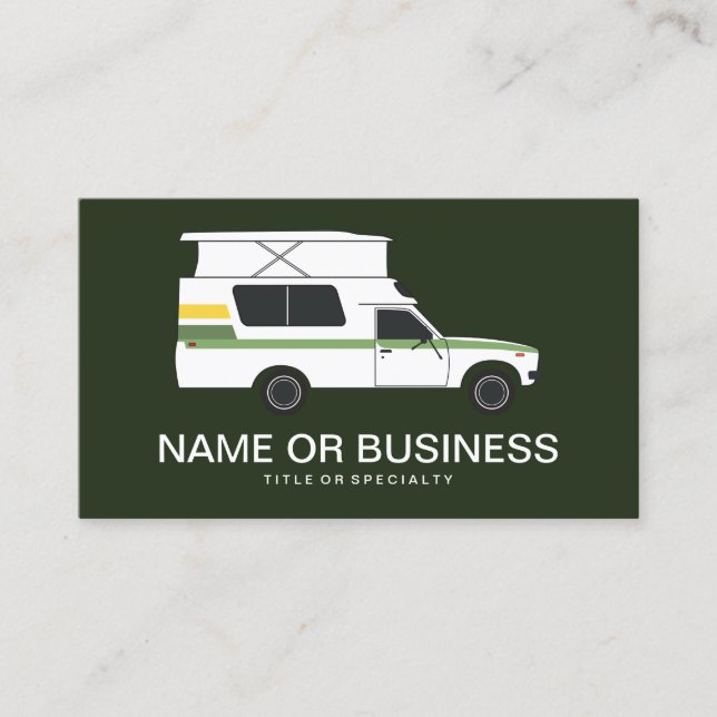 pop up chinook camper rétro greens carte de visite (Devant)