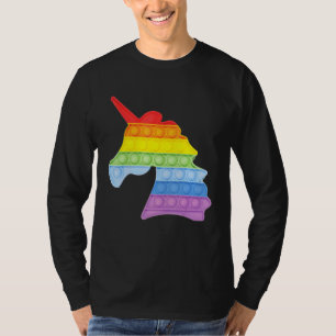 Pop Up Fidget Game Einhorn Regenbogen farbig für G T-Shirt