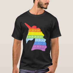 Pop Up Fidget Game Einhorn Regenbogen farbig für G T-Shirt