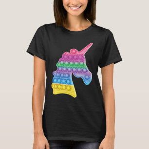 Pop Up Fidget Game Einhorn Regenbogen farbig für G T-Shirt