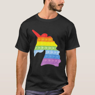 Pop Up Fidget Game Einhorn Regenbogen farbig für G T-Shirt