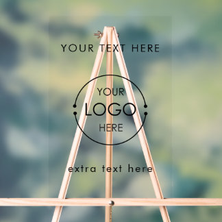Pop-Up-Shop Stehstand Business Logo Text Acrylschild