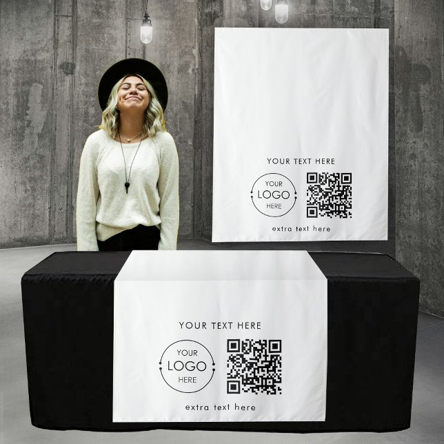 Pop Up Shop Table Runner Banner Logo QR Code Wandteppich (Pop Up Shop Table Runner Banner Logo QR Code Tapestry)