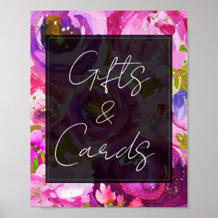 Pop von rosa Lila, lebhaften Gifts Karten Tafelsch Poster