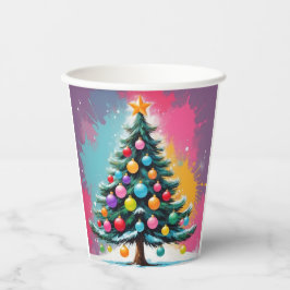 Pop Weihnachten mit Farbschatten Pappbecher