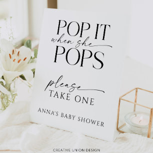 Pop, wenn sie Pop Personalisiert Baby Dusche Gefal Sockelschild