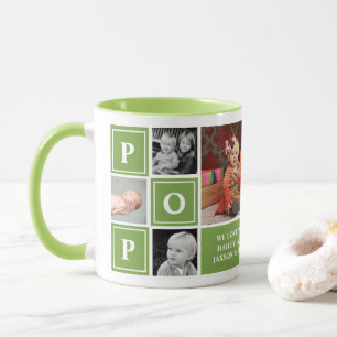 Pop wir lieben dich grüner individueller Fotocolla Tasse