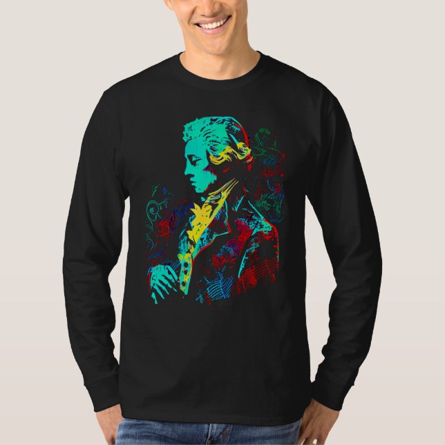 Pop Wolfgang Amadeus Mozart Music Composer Piano T-Shirt (Vorderseite)