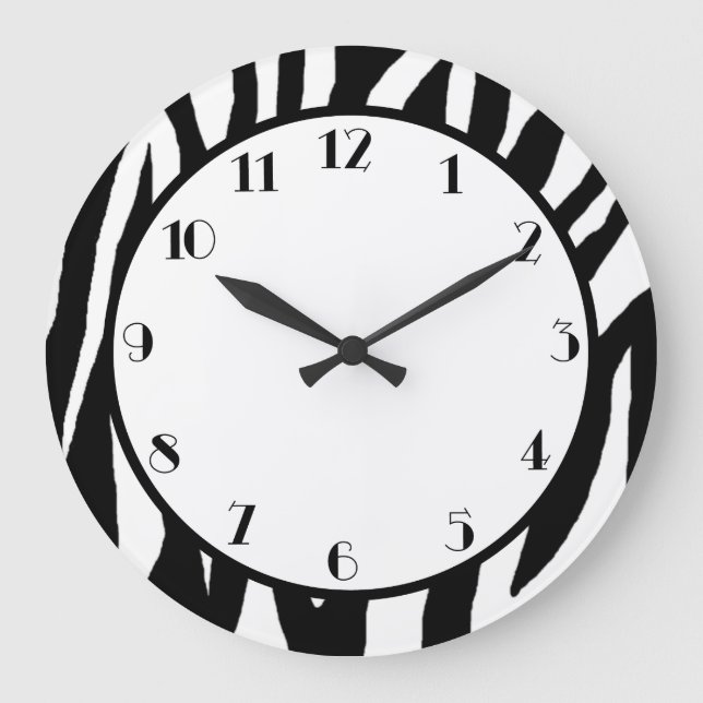 Pop Zebra Große Wanduhr (Vorderseite)