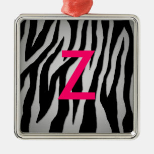 Pop Zebra Silbernes Ornament