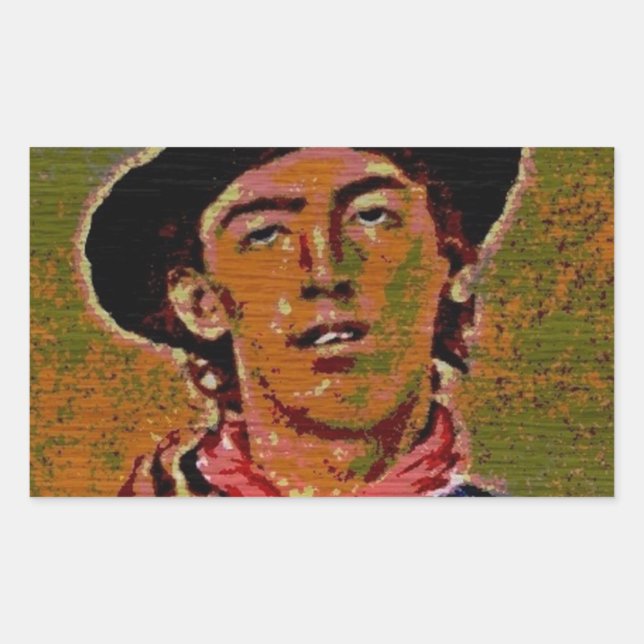 PopArt Billy Rechteckiger Aufkleber (Vorderseite)