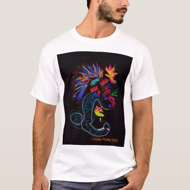 Popart-Drache T-Shirt (Vorderseite)