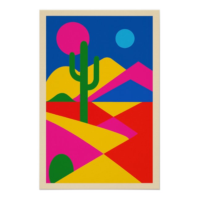 Popart-Geometrische Wüste Poster (Vorderseite)