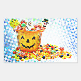 PopArt Halloween-Leckereien Rechteckiger Aufkleber
