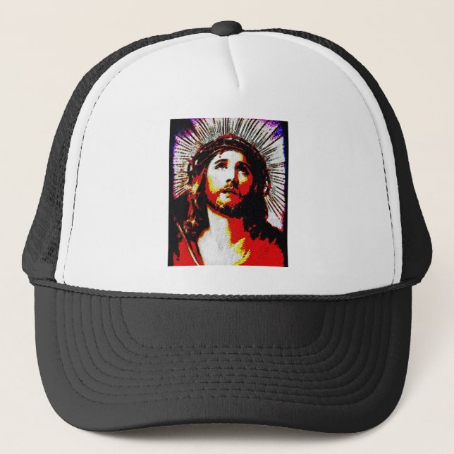 PopArt Jesus Truckerkappe (Vorderseite)