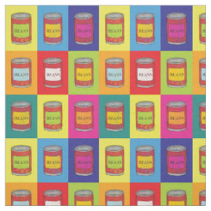 Popart Muster des Dosenbohnenrücklaufs Stoff