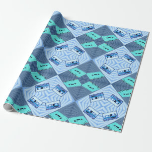 PopArt Polka Dot Cassettes - Blues Wrapping Paper Geschenkpapier