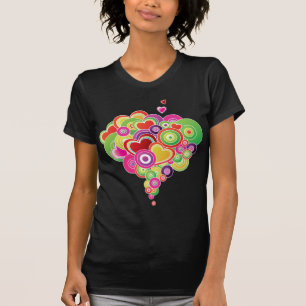 PopArt rosa und grüne Herzen T-Shirt