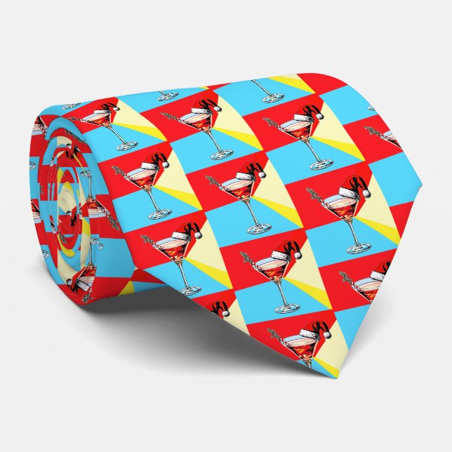 PopArt Santa Martini Krawatte (Gerollt)