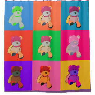 Popart Teddy Andy Duwer Vorhang