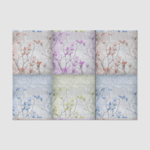 popart, Vintage Art, Grunge, mit Blumen, schön, Seidenpapier