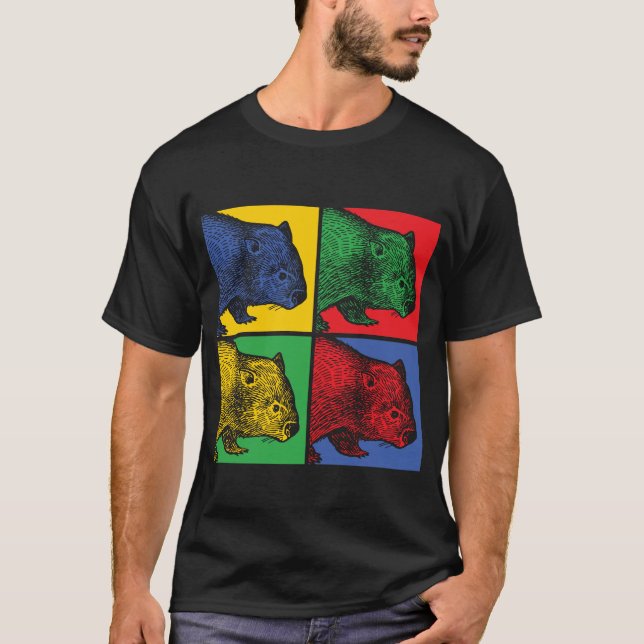 Popart Wombat T-Shirt (Vorderseite)