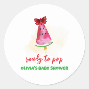 Popcicis ready to Pop Ice Cream Baby Shower Runder Aufkleber