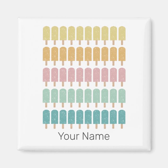 Popcles Vintag Ice Cream Retro Summer Design Magnet (Vorne)