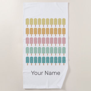 Popcles Vintag Ice Cream Retro Summer Design Strandtuch