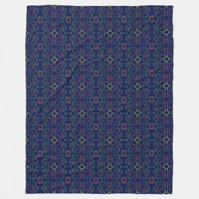 Popcorn Anime Blau Geometrisch  Fleecedecke (Vorderseite)
