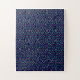 Popcorn Anime Blaues geometrisches Muster