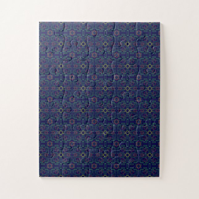 Popcorn Anime Blaues geometrisches Muster (Vertikal)