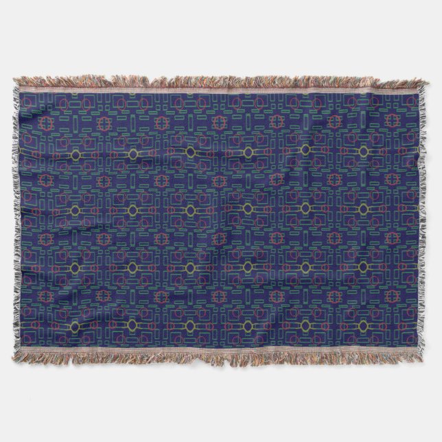 Popcorn Anime Blue Geometric  Decke (Vorderseite)
