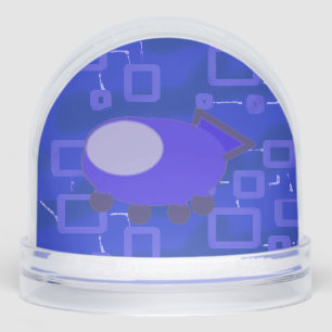 Popcorn Anime Blue Spaceship Aviation Schneekugeln