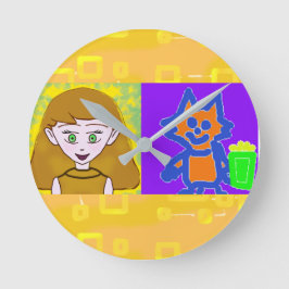 Popcorn Anime einen Moment bitte Wall Uhr