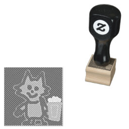 Popcorn Anime Kitten Briefmarke Gummistempel