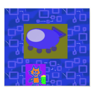 Popcorn Anime Puppy Spaceship Fotodruck