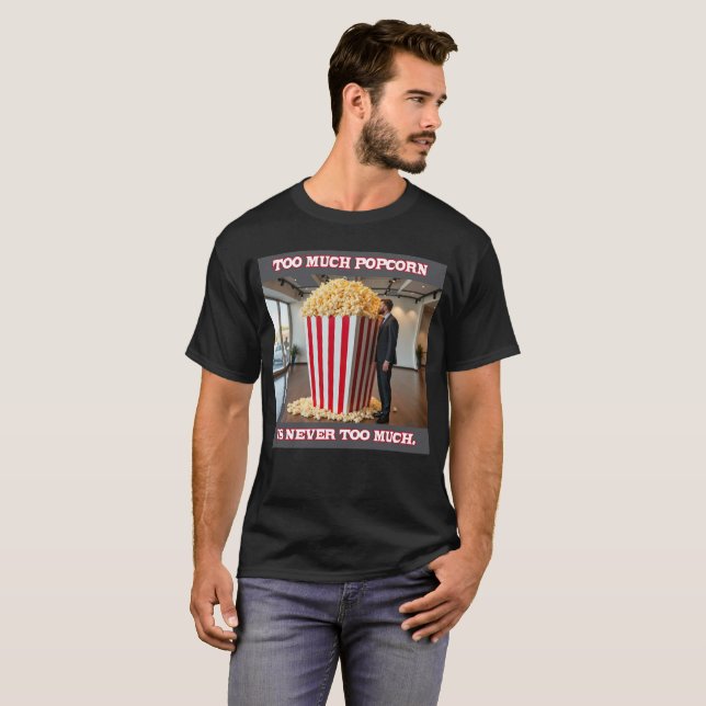 Popcorn Anyone Männer schwarzer T - Shirt (Vorne ganz)