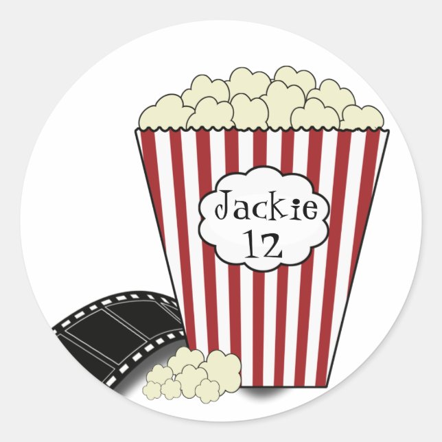 Popcorn-Aufkleber Runder Aufkleber (Vorderseite)