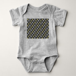 Popcorn Baby Bodysuit (dunkelgrau & Buttergelb) Baby Strampler