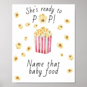 Popcorn-Baby-Party - Errate das Babynahrungsmittel Poster