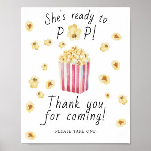Popcorn-Baby-Party - Vielen Dank fürs Kommen Poster