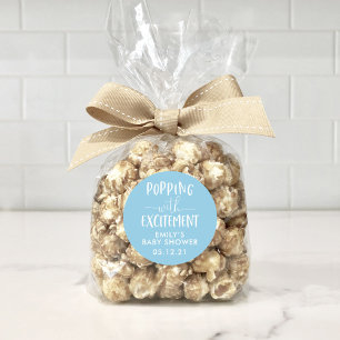 Popcorn Baby Shower Popping mit Aufregung Gefallen Runder Aufkleber