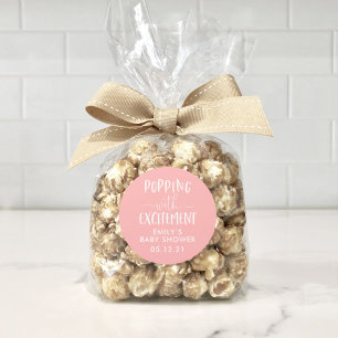 Popcorn Baby Shower Popping mit Aufregung Gefallen Runder Aufkleber