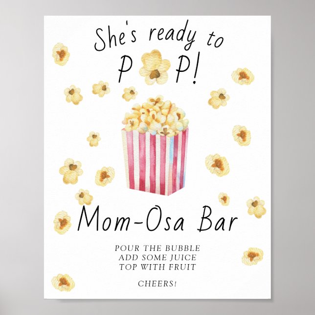 Popcorn Babydusche - Mama-osa-Bar-Poster Poster (Vorne)