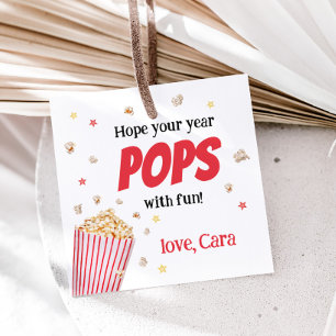Popcorn Back to School Square Gefälligkeitstags Geschenkanhänger